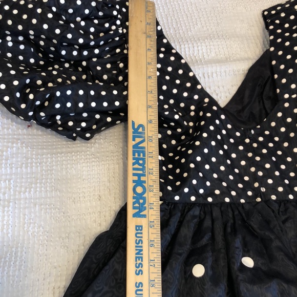 🎉HP! Vintage Victor Costa Prom Dress (1988!) with Polka Dots and Rhinestones - Picture 9 of 16